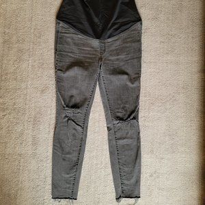 Faded black/grey Madewell maternity over bump jeans